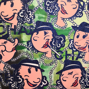 Olive Oyl Chanel in Green Abstract