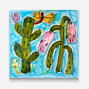 Prickly Pear Family on Canvas