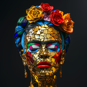 Paul Parsons ai art portrait of Frida Kahlo 
